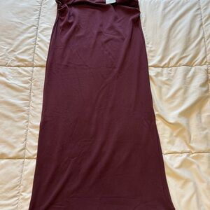 OGL Rich Burgundy Midi Skirt
